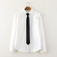 BaLuoShang送领带衬衫男女加绒长袖林弯弯les帅t中性韩版潮流学院风正装衬衣衬衫