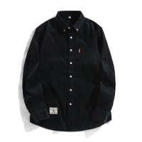 BaLuoShang布衣传说秋季灯芯绒长袖衬衫男士韩版潮流帅气纯色休闲衬衣服衬衫