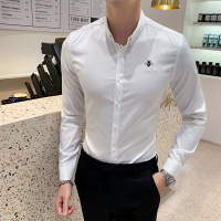 BaLuoShang秋冬加绒男士衬衫长袖免烫商务正装衬衣加厚保暖修身青年潮流帅气衬衫