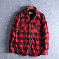 BaLuoShang捡漏款!零下十度没问题。秋冬男士新款加绒加厚夹棉格纹衬衫外套衬衫