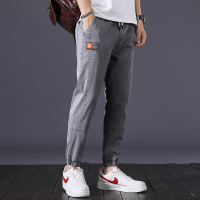 BaLuoShang牛仔裤男秋季松紧腰裤子韩版潮流休闲哈伦弹力男士九分束脚裤春秋牛仔裤