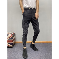 BaLuoShang秋冬男士牛仔裤韩版哈伦裤精神小伙修身小脚裤弹力百搭纯色束脚裤牛仔裤