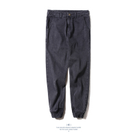 BaLuoShang雅痞制噪 日系秋冬复古束脚裤牛仔裤男宽松街头九分裤哈伦裤潮牌牛仔裤