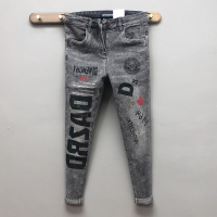 BaLuoShang牛仔裤男精神小伙修身小脚灰色韩版小裤脚青年发型师显瘦九分裤潮牛仔裤