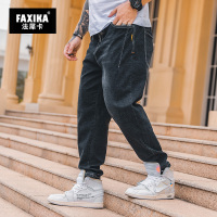 BaLuoShang法犀卡男装秋季弹力牛仔裤加肥加大胖子宽松直筒休闲长裤牛仔裤