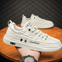 忛歩瑟FBS2021年新款休闲小白鞋男士单鞋系带圆头纯色小白男鞋青少年休闲鞋