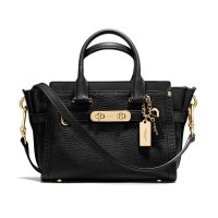 COACH 蔻驰 女士荔枝纹小号单肩包手提包36235 黑色