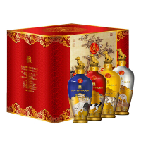 五粮液股份公司出品 52度狗年生肖酒 戊戌狗年纪念酒500ml*4瓶 浓香型 整箱装