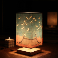新中式复古夜灯卧室日式床头创意实木温馨古式古风中国风小台灯
