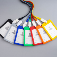 【拍一得二】简约双面透明塑料挂绳卡套学生门禁公交卡银行卡饭卡保护套