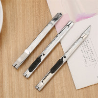 买2发3装不锈钢美工刀 小号便携办公用品金属裁纸刀 学生文具手工具刀