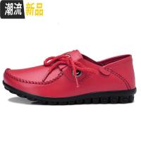 真皮豆豆鞋子女2019春季新款平跟皮鞋休闲韩版百搭平底学生单鞋秋  广赫