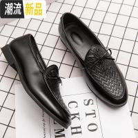 广赫英伦一脚蹬懒人套脚豆豆皮鞋男韩版潮流休闲发型师个性鞋子乐福鞋 广赫休闲鞋