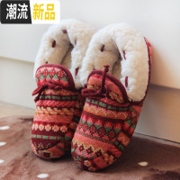 冬加厚羊羔绒包跟棉鞋软底女家居地板保暖月子鞋棉拖鞋室内防滑  广赫