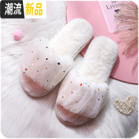 2019新款棉拖鞋女家居秋冬季可爱毛绒厚底家用保暖毛毛月子拖鞋  广赫