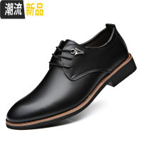 广赫男士皮鞋男春季真皮商务休闲英伦正装黑色青年尖头韩版棉鞋鞋子潮 广赫休闲鞋