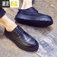 广赫皮鞋男韩版布洛克男鞋英伦西装增高黑色青年商务正装休闲男士圆头 广赫休闲鞋