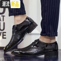 广赫秋季男士商务正装皮鞋男漆皮尖头系带青年休闲伴郎西装婚纱照男鞋 广赫休闲鞋
