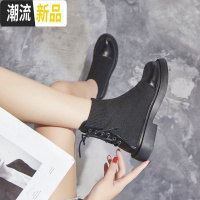 马丁靴英伦风子女2020春季新款百搭网红弹力袜靴女鞋短靴潮瘦瘦鞋 广赫休闲鞋