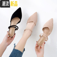 2020春季新款淑女单鞋百搭春款中跟粗跟法式少女尖头春秋高跟女鞋 广赫