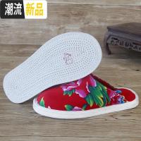 东北大花面拖鞋韩版潮拖女居家换脚拖保暖拖千层布底手工棉花拖鞋  广赫