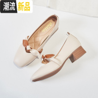 2020春季新款中粗跟淑女单鞋春款百搭配裙子穿的高跟玛丽珍奶奶鞋 广赫