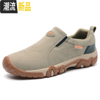 春季户外休闲鞋男鞋牛筋底运动鞋男士旅游徒步鞋一脚蹬懒人登山鞋  广赫