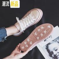 芝麻街小白帆布鞋女韩版百搭2019潮鞋2020春季新款布鞋泫雅风板鞋  广赫