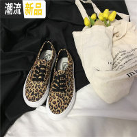 ins超火的鞋子百搭豹纹帆布鞋女学生韩版港风ulzzang原宿平底板鞋  广赫