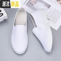 帆布鞋女休闲舒适防滑老北京布鞋女轻便护士小白鞋女一脚蹬懒人鞋  广赫