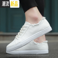 帆布鞋男2020新款春季男鞋潮流百搭白鞋休闲布鞋小白板鞋白色潮鞋  广赫