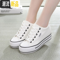 内增高帆布鞋女2020春新款文艺百搭森系韩版潮厚底学生可爱小白鞋  广赫