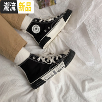 帆布鞋女高帮2020春季新款网红韩版潮流百搭山本风鞋子女2019潮鞋  广赫