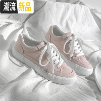 樱花梦幻粉低帮泫雅风女鞋鲍品鮀神仙日系帆布鞋许霸霸学生潮板鞋  广赫