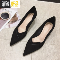 女鞋2020年春季新款高跟鞋春秋单鞋女尖头细跟中跟2019年春款百搭 广赫