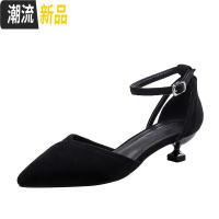高跟鞋晚礼服法式少女细跟3cm一字扣带猫跟凉鞋百搭中跟5cm单鞋女 广赫