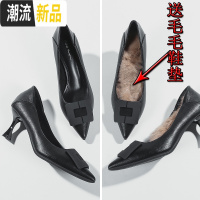 高跟鞋女秋冬2019年新款少女红色尖头细跟软皮女不磨脚大码女单鞋 广赫