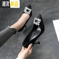 小码鞋女313233细跟高跟鞋32 33百搭2019新款大码40-43脚宽胖单鞋 广赫