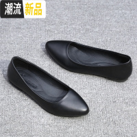 舒适学生正装高跟鞋女中跟软底酒店工作鞋女黑色职业网红空姐单鞋 广赫