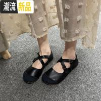 2019复古文艺单鞋女平底森女系奶奶鞋女圆头牛筋软底丑萌豆豆鞋女 广赫