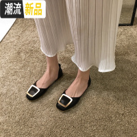 单鞋女2019鞋子奶奶平底晚晚秋季新款百搭新款黑色仙女豆豆鞋秋款 广赫