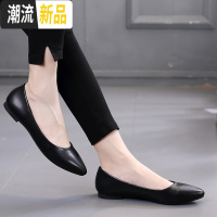 春秋季平跟平底单鞋真皮牛筋软底蛋卷鞋妈妈鞋韩版休闲大码43女鞋 广赫