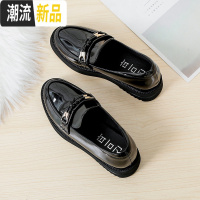 小皮鞋女英伦风春秋软底娃娃鞋百搭松糕鞋单鞋豆豆鞋内增高乐福鞋 广赫