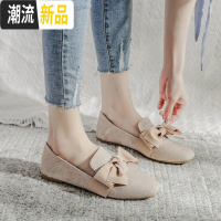 晚晚鞋百搭网红单鞋女仙女平底2020春秋韩版学生温柔奶奶鞋豆豆鞋 广赫