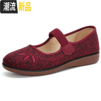 秋款老人女鞋老北京布鞋浅口传统方口老奶奶单鞋妈妈大码鞋33到43 广赫