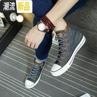 韩版男士高帮帆布鞋牛仔中帮休闲板鞋男学生布鞋潮单鞋秋冬季新款  广赫