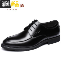 广赫春季新款男士皮鞋男鞋商务正装工作英伦系带黑色休闲真皮鞋子男潮 广赫休闲鞋