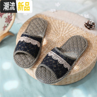 日式棉麻橡胶底防滑耐磨家居家吹气底拖鞋地板地砖室内春秋凉拖 广赫