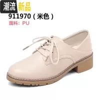 小皮鞋女鞋英伦风2020新款春季单鞋百搭中跟牛津春款粗跟平底 广赫