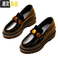 女鞋秋冬季2020新款厚底单鞋女韩版百搭乐福鞋英伦松糕鞋学生单鞋 广赫